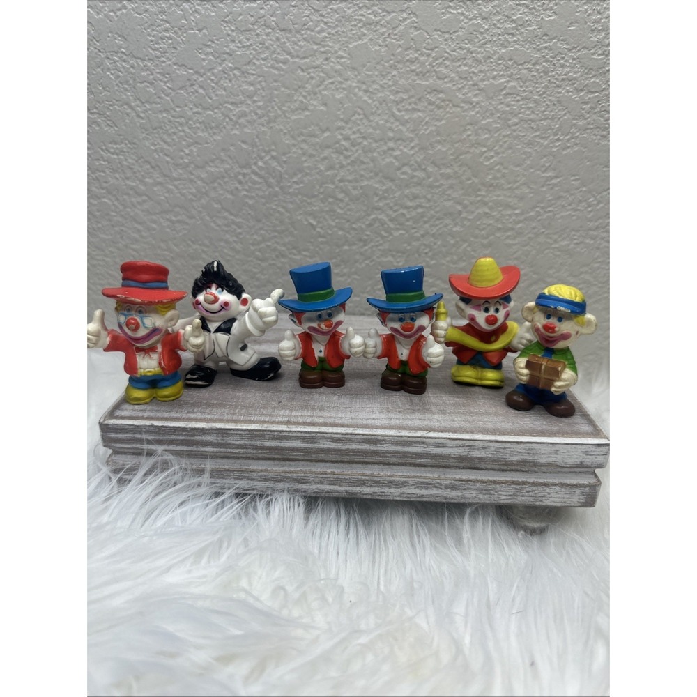 $28 🌙 Mego Corp‎ Clown Around PVC Figures Lot of 6 Vintage 1980's Toys Clowns!